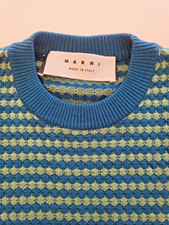 Marni 100% cotton blue/green knitted sleeveless vest IT 42 UK 8-10 unworn