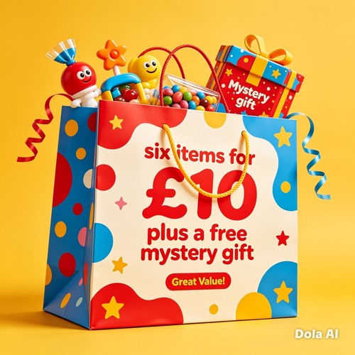 Mystery gift bag containing - containing, 6