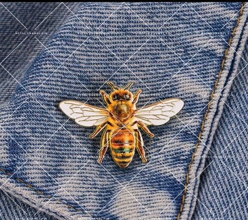Bee insect brooch pin - insect, gold