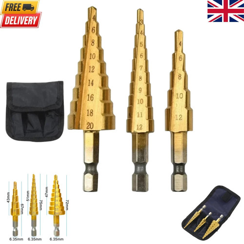 3pcs hss step drill - 3pcs,