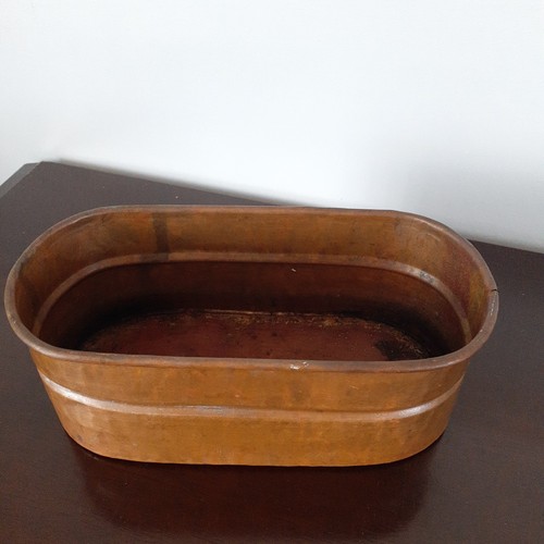 Vintage copper trough planter - copper,