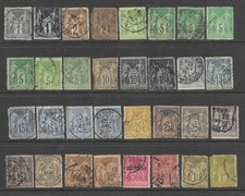 France 1877-1902 Pax and Mercur 32 x Values Used