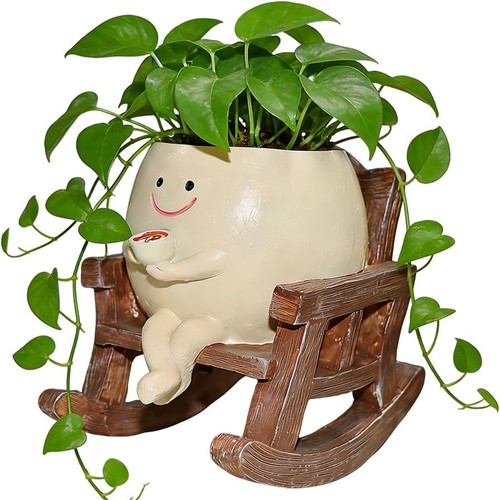 Smile face planter pot - face,