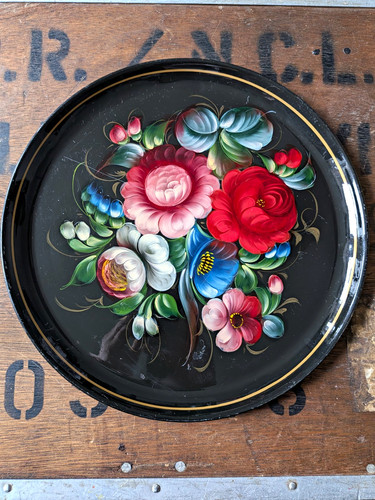 Large vintage hand painted - large,