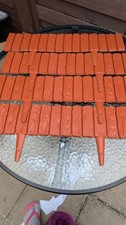 4 x ORANGE PLASTIC PANELS GARDEN LAWN BORDER EDGING PLANT BORDER LANDSCAPE