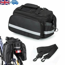 Bicycle Seat Carrier Bag Pannier Rear Rack Trunk Cycling Bike Saddle Bag Black