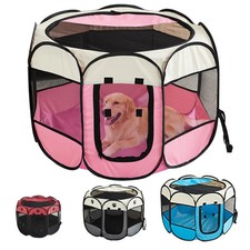 Foldable Pet Play Tent Kennel House Portable Outdoor Small Cat Dog Fence Cage