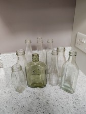 Antique Bundle Of 9 Old Glass Bottles With Screw Tops. Very Good Condition.