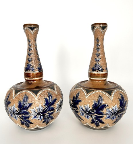 Pair doulton lambeth vases - pair,