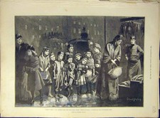 Original Old Antique Print