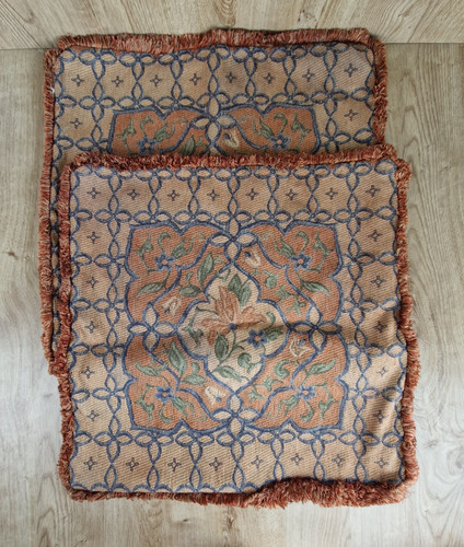 Pair vintage tapestry - tapestry, cushion