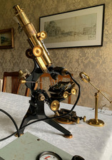 Antique Watson Mint Metallurgical Research Microscope & Accessories c1917, Cased