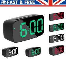 Digital Alarm Clock Batteries/USB Night Light Bedside Alarm Non Ticking New UK