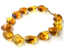 Vintage Chunky Lucite Honey Amber Necklace (StM)
