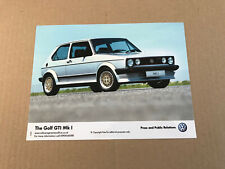 Volkswagen Golf GTI Mk1 Press Photograph