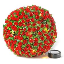 28cm Red Rose Flower Solar