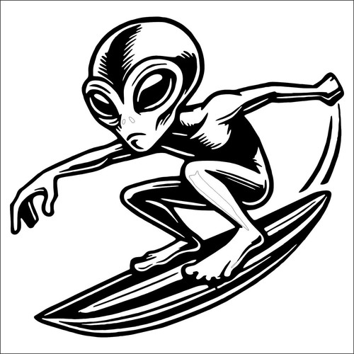 Alien surfer vinyl - alien, sticker