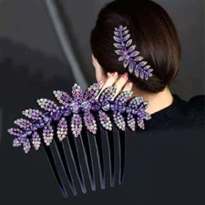 Womens Rhinestone Hairpin Barrettes Fashion Headwear Hair Comb Jewelry Ornament