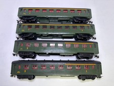 4x JOUEF PLAYCRAFT - SNCF FRENCH GREEN COACHES - HO SCALE vintage