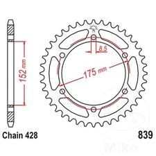 JT Rear Sprocket 52 Tooth 428