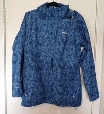 Regatta size 14 Blue Floral Women's Waterproof Zipped Jacket Coat