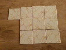 H&R Johnson Vintage 1970s  Cristal Wall Tiles Gold And White Vein