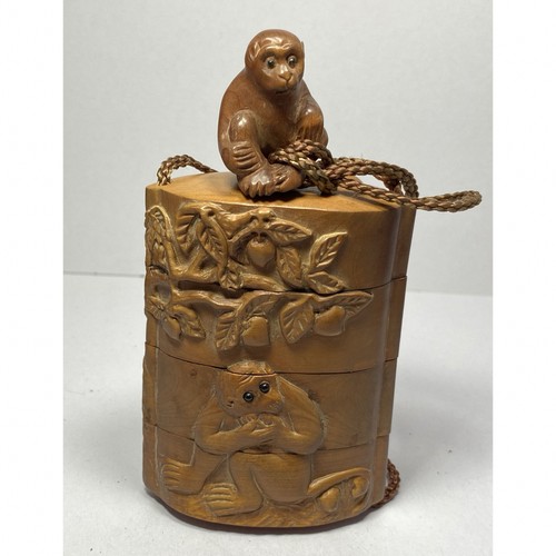 Japanese wooden inro zodiac - japanese,