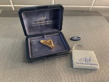 Attwood Collection Attwood Sawyer Gold Plate Crystal Brooch Celtic Irish Harp