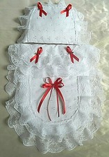 Dolls pram set broderie - pram,