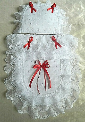 Dolls pram set broderie - dolls,