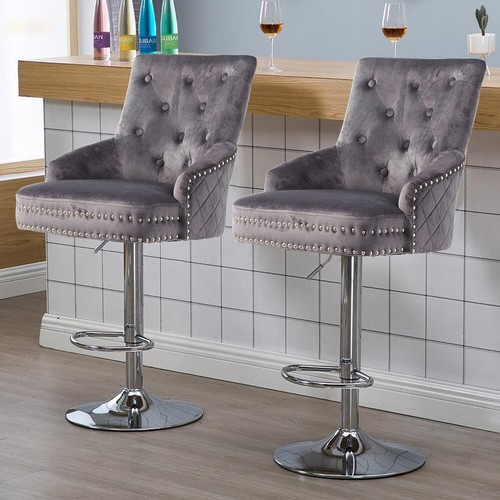 Swivel velvet bar stools - xl,