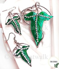 Elven Leaf Brooch + Earrings