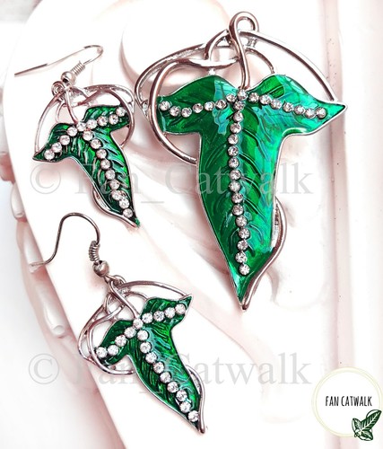 Elven leaf brooch earrings - leaf,