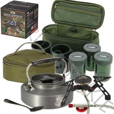 NGT Kettle Brew Kit Gas Stove Set Carp Fishing 2 Cups 3 Pots Camping