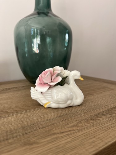 Vintage bone china swan duck - swan,