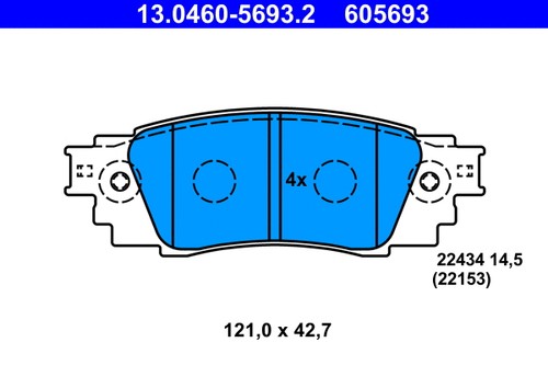 Rear brake pad set disc - set,