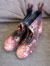 Excellent Condition Ladies Floral Dr Martens Frabic 11821 Boots UK 3 EU 36