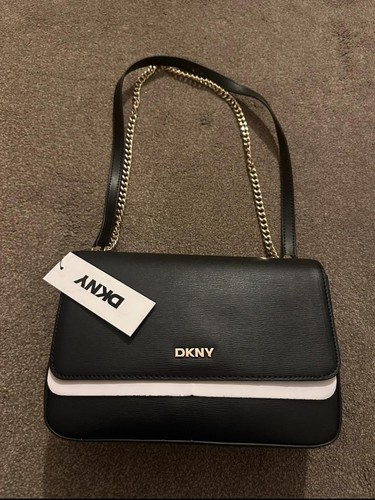 Dkny leather chain shoulder - leather,