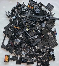 500g Bundle Vintage/Modern Black LEGO Plates Bricks Slopes Tiles Decorated etc!