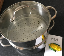Horwood Quality SS Induction Steamer Set + Glass Lid 20cm -Ref 229