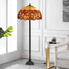 16" Tiffany Style Stained Glass Handcrafted Floor Lamp Perfect Christmas Gift UK