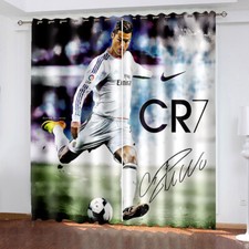 3D Football Star Curtains Boys Curtains Blackout Curtains Ring Top Eyelet Gift