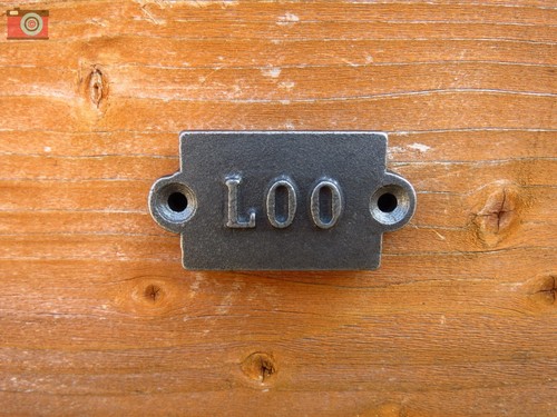 Cast iron loo sign - iron,