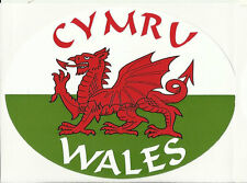 Cymru Wales Welsh Red Dragon Flag Oval External Car Bumper Sticker Decal