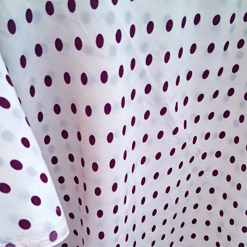 White purple polka dot - &,