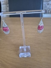 Royal Bali Sterling Silver Red Coral Shepherds Hook Earrings