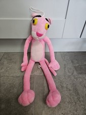 Pink panther plush soft toy - pink,