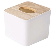 Tissue Box Dispenser Paper Storage Holder Napkin Case Organizer Wooden Cover UK