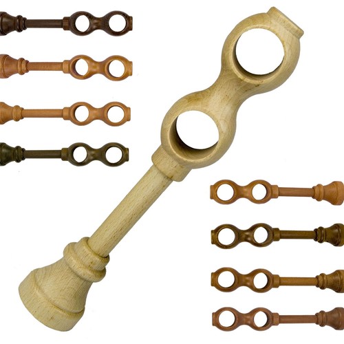 Wooden curtain double bracket - wooden,