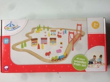 CAROUSEL 60 PIECE WOODEN TRAIN SET BNIB